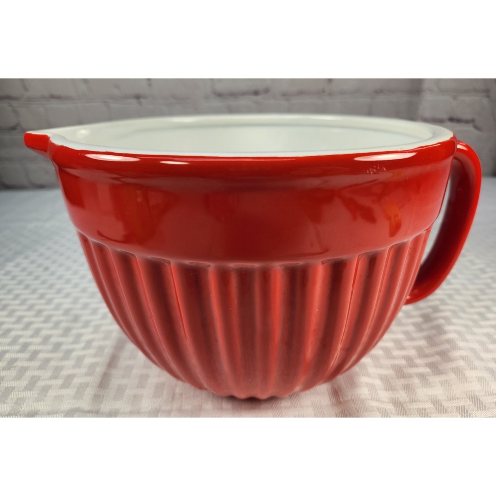 Vintage Lillian Vernon Large Mixing Bowl With Pouring Spout Brilliant Color